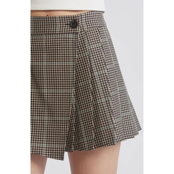 NEW Rails Adriana Check Wrap Miniskirt Brown Teal Sz 2 [jb] - Picture 3 of 10